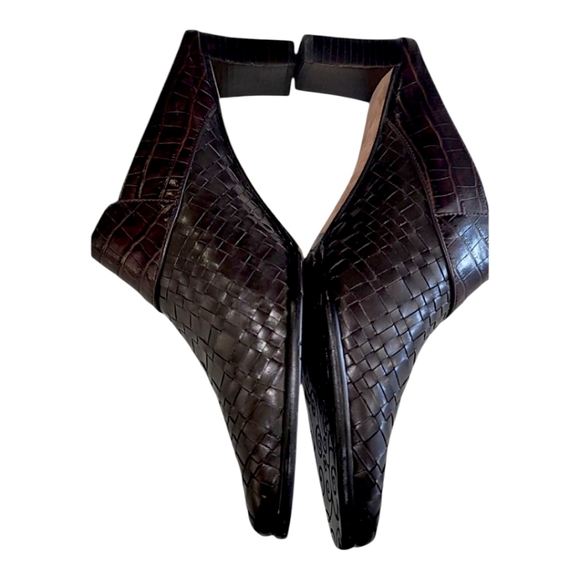 BRIGHTON, TRYST,  LEATHER CHOCLATE BROWN WEAVED MULE,  WOMENS , NWOT SIZE 10 - Picture 3 of 9